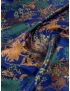 Mtr. 1.75 Mikado Fabric Floral Ink Blue Cinnamon