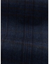 Flannel Fabric Wool Super 130's Windowpane Dark Blue Prune F.lli Tallia di Delfino
