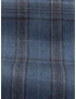 Flannel Fabric Wool Super 130's Windowpane Denim Blue Brown F.lli Tallia di Delfino