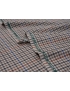 Wool & Cashmere Flannel Fabric Checked Écru Light Blue  - F.lli Tallia di Delfino