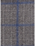 Wool Fabric Windowpane Brown White Blue F.lli Tallia di Delfino