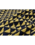 Wool Jacquard Fabric Geometric Yellow Blue Made in Italy