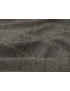 Wool Tweed Fabric Herringbone Windowpane Beige Camel