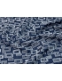 Cloque Fabric Geometric Blue White