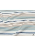 Yarn Dyed Cotton Panama Fabric Herringbone Stripe Pale Blue Ecru