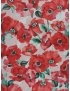 Tessuto Tripla Organza Stampa Papaveri Rosso Rosa