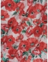 Tessuto Tripla Organza Stampa Papaveri Rosso Rosa