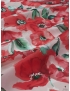 Tessuto Tripla Organza Stampa Papaveri Rosso Rosa