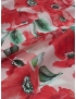 Tessuto Tripla Organza Stampa Papaveri Rosso Rosa