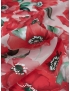 Tessuto Tripla Organza Stampa Papaveri Rosso Rosa