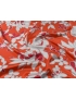 Silk Satin Fabric Floral Lobster Orange