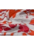 Silk Satin Fabric Floral Lobster Orange