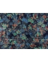 Lamè Silk Chiffon Fabric Check Floral Blue Green Terracotta - Ratti