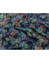 Lamè Silk Chiffon Fabric Check Floral Blue Green Terracotta - Ratti