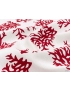 Cotton Panama Fabric Coral White Red