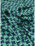 Mtr. 1.70 Silk Satin Fabric Pied de Poule Aqua Green Blue