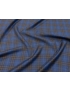 Mosaic Fabric Super 130's Check Light Blue Brown Scabal