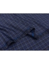 Mosaic Fabric Super 130's Check Denim Blue Ink Blue Scabal