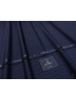 Mtr. 3.00 Galaxy Hopsack Fabric Pinstripe Navy Blue Light Blue Scabal
