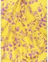 Silk Cotton Satin Fabric Floral Yellow Dahlia