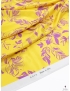 Silk Cotton Satin Fabric Floral Yellow Dahlia