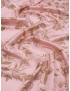 Silk Cotton Satin Fabric Floral Pink Light Brown