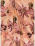 Silk Cotton Satin Fabric Floral Apricot Brick Red