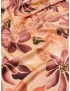 Silk Cotton Satin Fabric Floral Apricot Brick Red