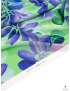 Silk Cotton Satin Fabric Floral Mint Green Purple