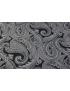 Mtr. 1.50 Jacquard Fabric Paisley Silver Black