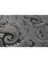 Mtr. 1.50 Jacquard Fabric Paisley Silver Black