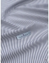 Poplin Shirting Fabric Striped White Blue Giza 45 NE 170/2 - Atelier Romentino