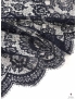Viscose Blend Chantilly Lace Fabric Floral Marine Blue Solstiss
