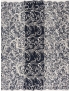 Rebrodé Lace Fabric Foliage Navy Blue White Solstiss
