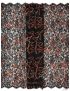 Rebrodé Lace Fabric Floral Black Coral Nut Brown Solstiss