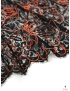 Rebrodé Lace Fabric Floral Black Coral Nut Brown Solstiss