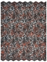 Rebrodé Lace Fabric Floral Black Coral Nut Brown Solstiss