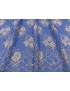 Mtr. 1.50 Lace Fabric Dentelle Leavers Periwinkle Gold Lurex Solstiss