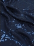 Tessuto Jacquard Seta Laminato Astratto Blu Scuro - Made in Como