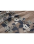 Panel Jacquard Silk Blend Fabric Floral Nut Brown Rosè Denim Blue