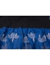 Panel Jacquard Wool Blend Fabric Floral Electric Blue 