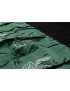 Panel Jacquard Wool Blend Fabric Floral Fir Green 