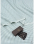 Mtr. 2.00 Wool & Silk Fabric Check Pale Blue Green Tessitura di Novara