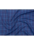 Silk Linen Fabric Windowpane Ink Blue Tessitura di Novara