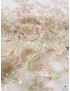 Tessuto Tulle Ricamato Floreale Albicocca Pesca Verde Lime