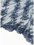 Embroidered Tulle Fabric Floral Ultramarine Blue
