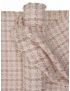 Chanel Fabric Houndstooth Copper Lamé Pink Silk White 