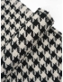 Mt. 1,50 Tessuto Chanel Pied de Poule Lamé Argento Nero Bianco Seta