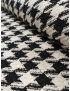 Chanel Fabric Houndstooth SIlver Lamé Black Silk White 