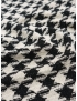 Mt. 1,50 Tessuto Chanel Pied de Poule Lamé Argento Nero Bianco Seta